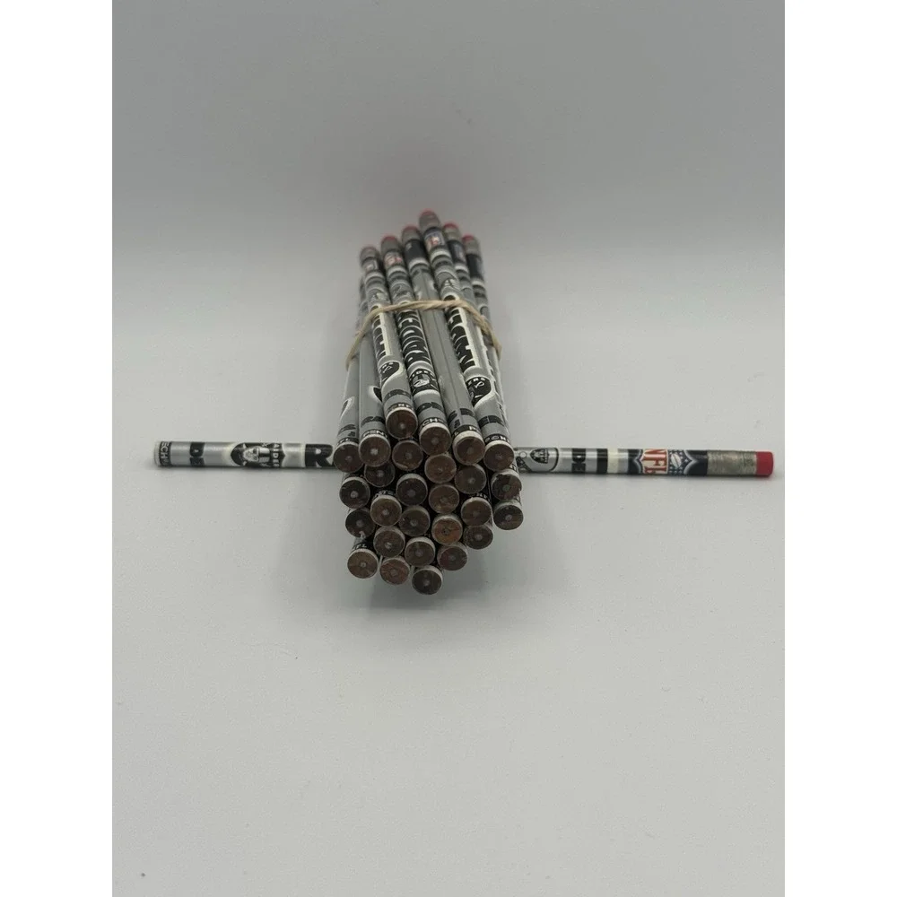 28 Vintage NFL Football Pencils Los Angeles‎ Raiders UnSharpened Pentech